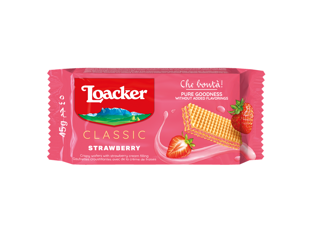 Loacker Classic Strawberry cream wafers pack