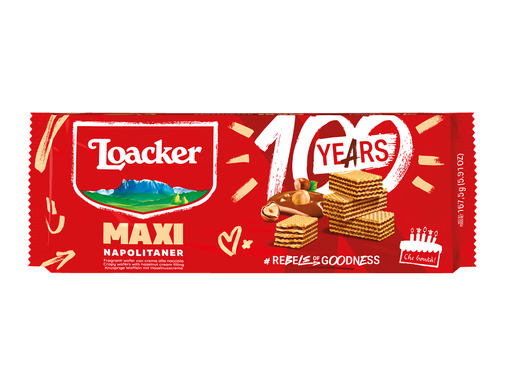 Loacker Maxi Napolitaner hazelnut cream wafer bar
