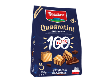 Loacker Quadratini Chocolate cube wafers bag