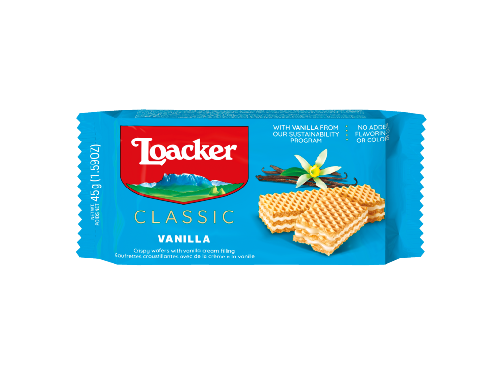 Loacker Classic Vanilla cream wafers pack