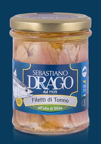 Sebastiano Drago tuna fillets in olive oil jar